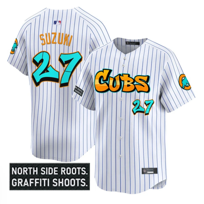 Seiya Suzuki Jersey #27 Chicago Cubs Graffiti North Side Edition Stitched White by My Store