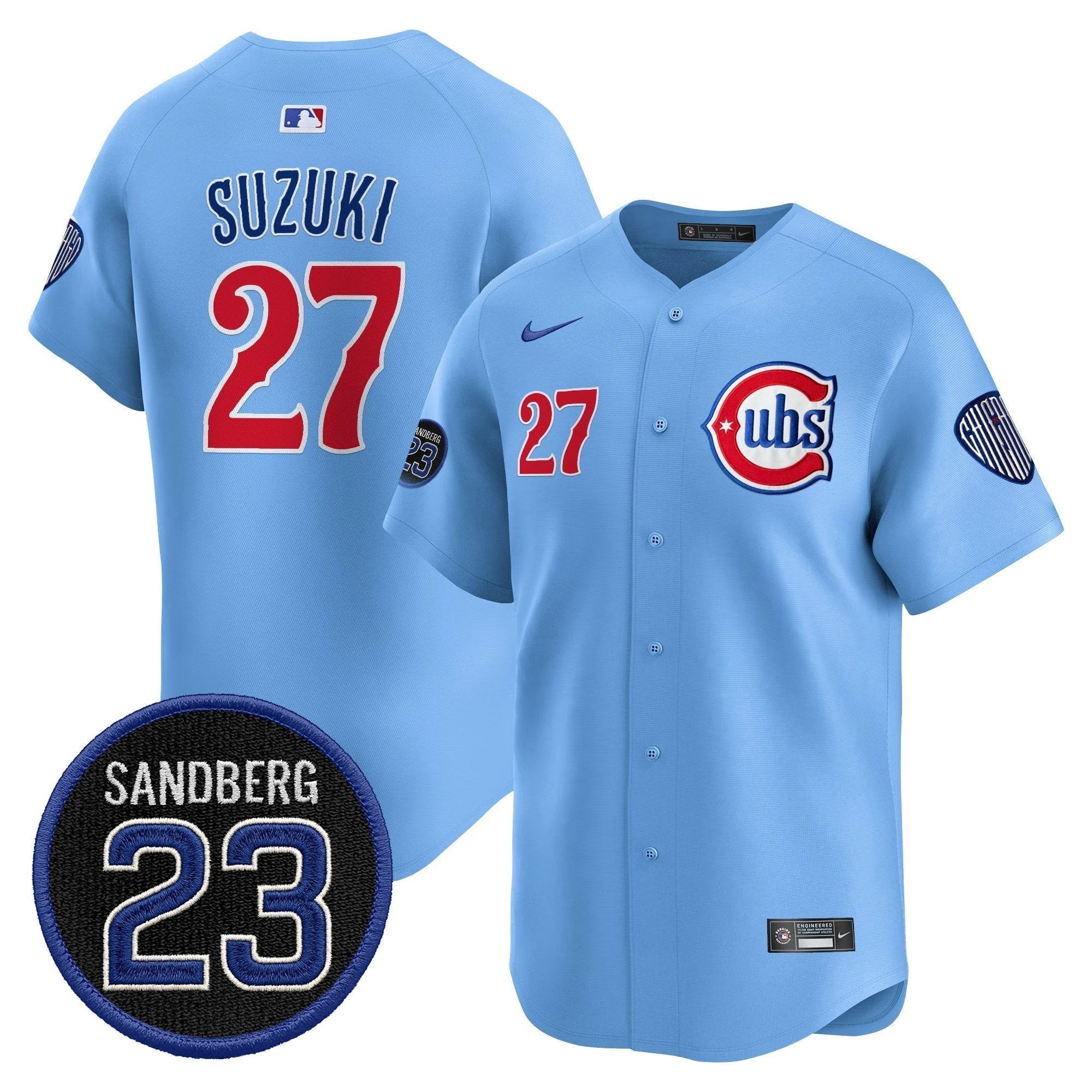 Seiya Suzuki Jersey #27 Chicago Cubs Ryne Sandberg Tribute Stitched Blue by My Store