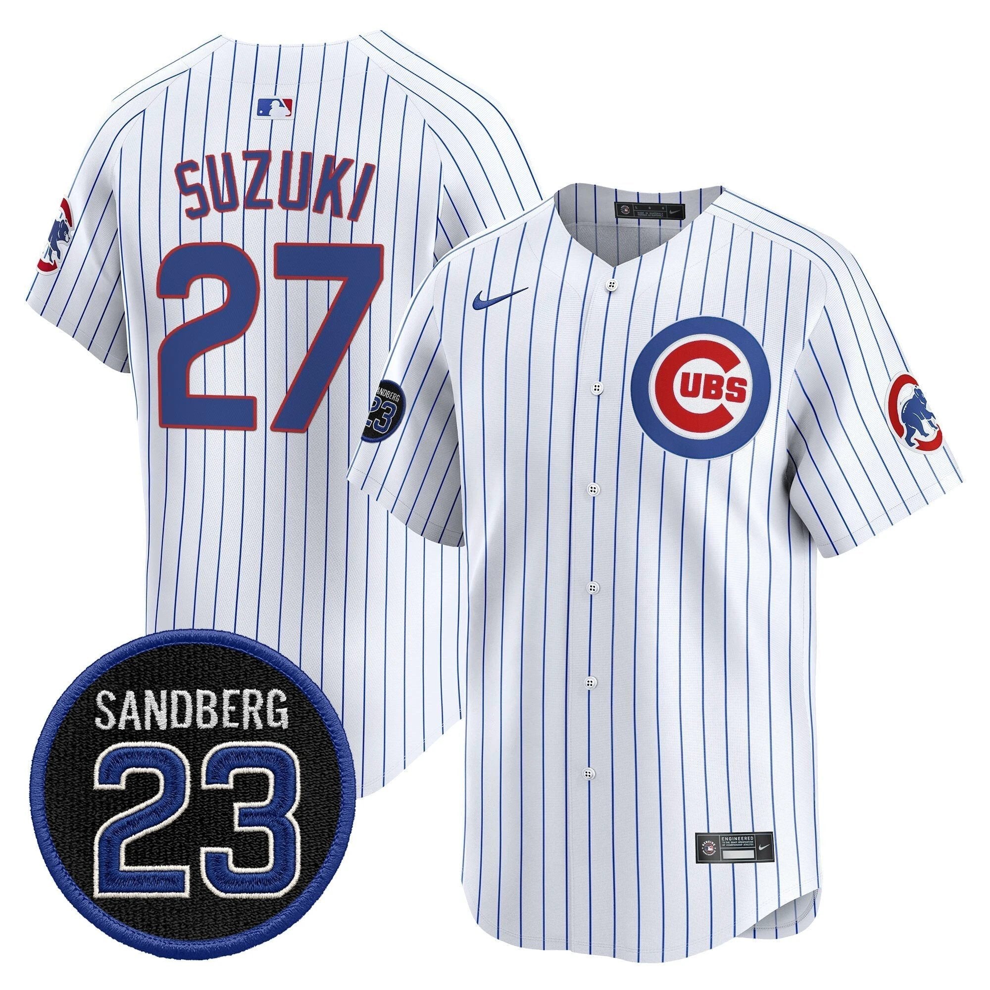 Seiya Suzuki Jersey #27 Chicago Cubs Ryne Sandberg Tribute Stitched Stripes by My Store