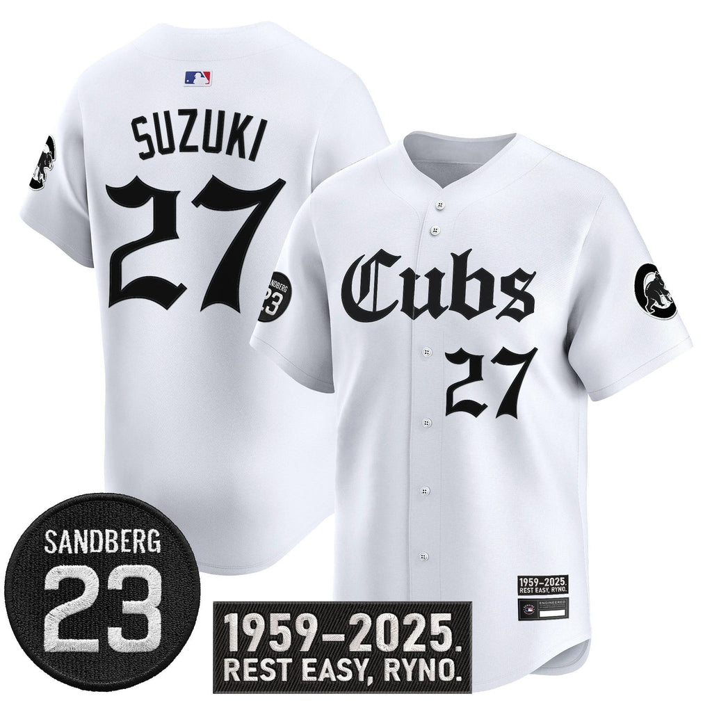 Seiya Suzuki Jersey #27 Chicago Cubs Ryne Sandberg Tribute Stitched White by My Store