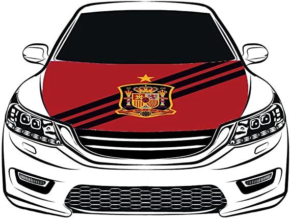 Spain national football team Car Hood Cover Flag ,Engine Banner,Selección de fútbol de España Flag,3.3X5ft, 6X7FT100% Polyester Elastic Fabrics Can be Washed Suitable for large SUV and Pickup Trucks by flagsshop