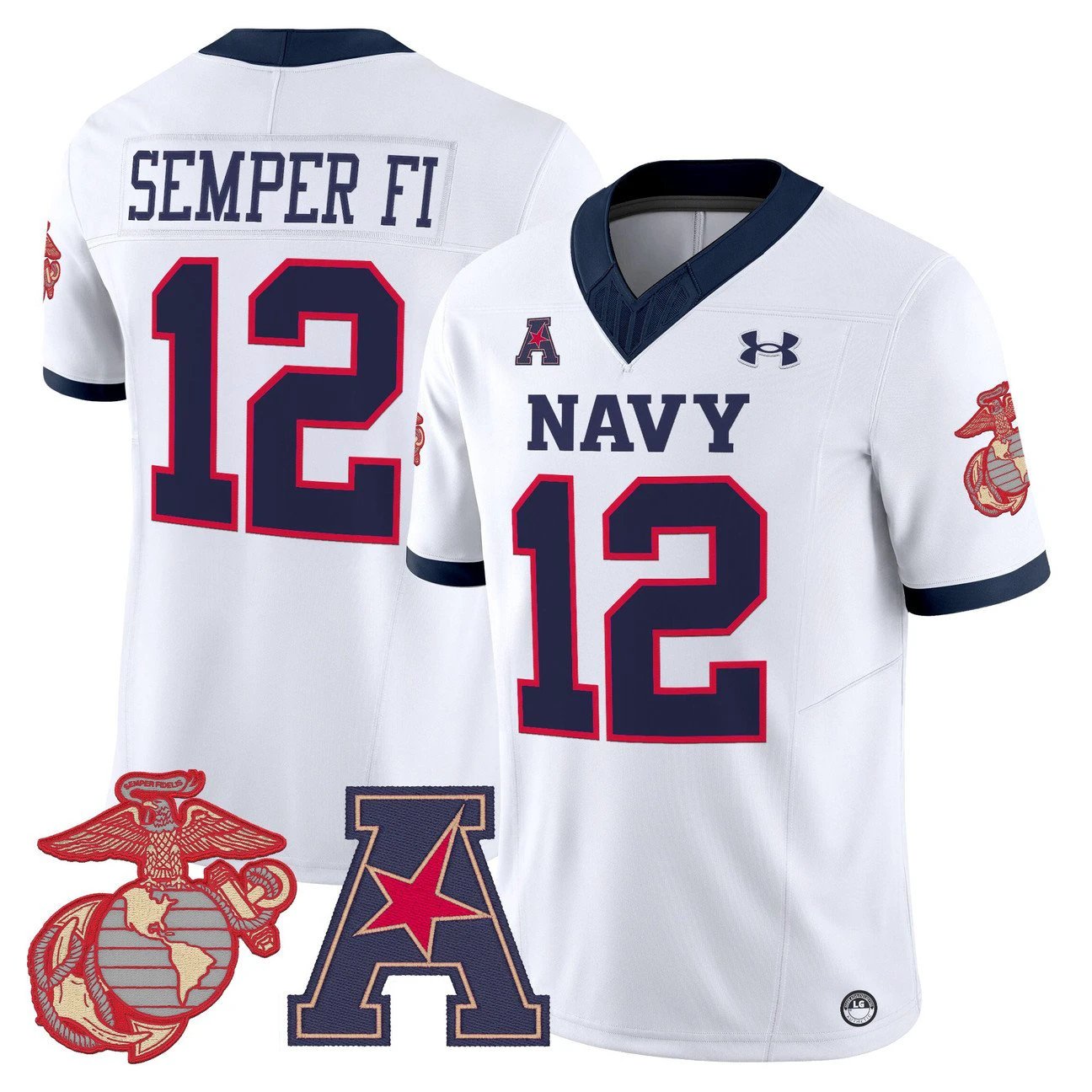 Semper Fi Jersey #12 Navy Midshipmen Vapor USMC Premier Stitched by My Store NCAA Football Jerseys
