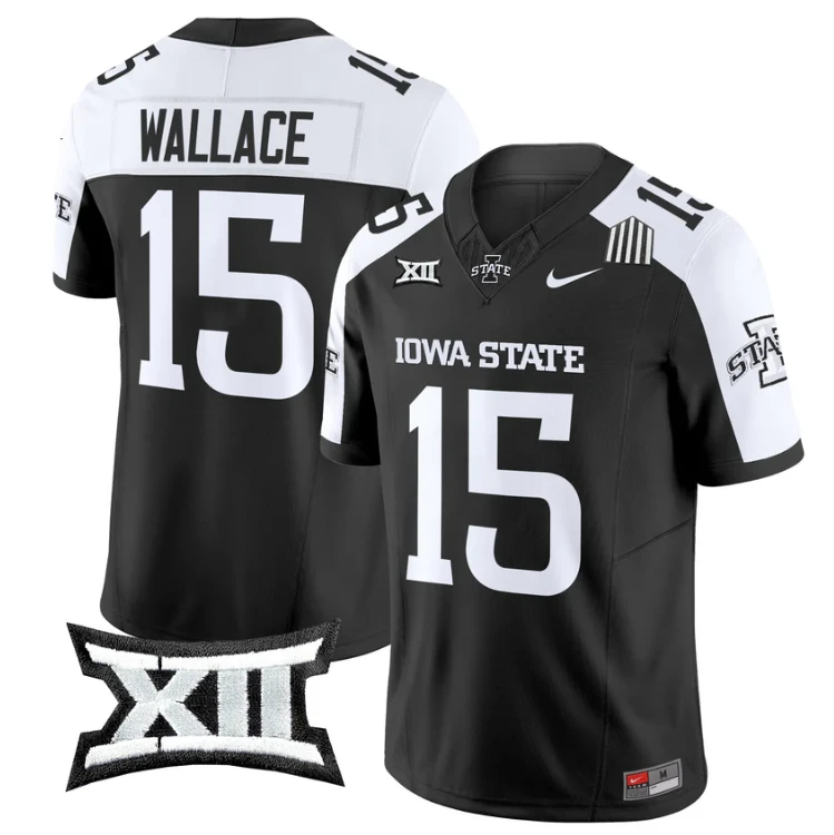 Seneca Wallace Jersey #15 Iowa State Cyclones 2025 Limited Stitched Black Alter by My Store NCAA Football Jerseys