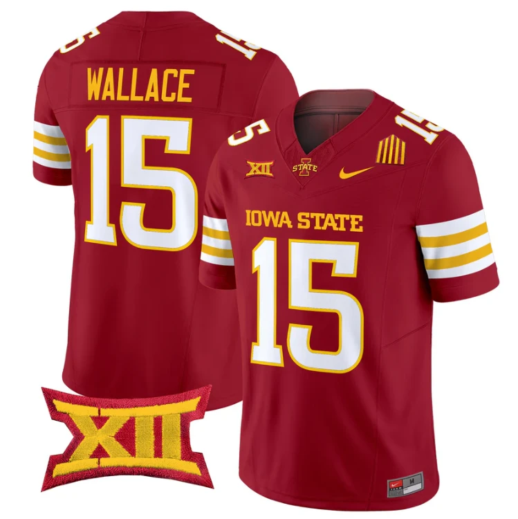 Seneca Wallace Jersey #15 Iowa State Cyclones 2025 Limited Stitched Cardinal by My Store NCAA Football Jerseys