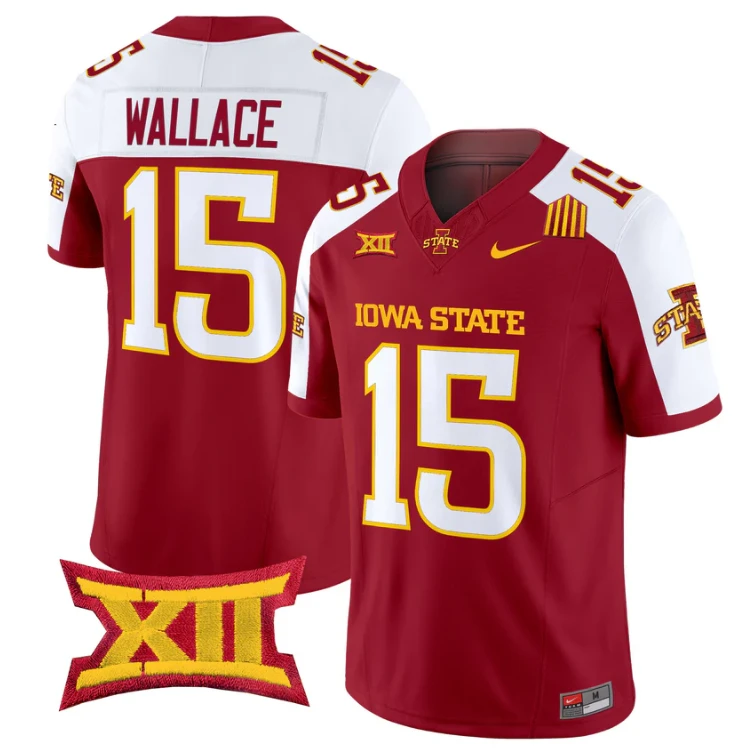 Seneca Wallace Jersey #15 Iowa State Cyclones 2025 Limited Stitched Cardinal Alter by My Store NCAA Football Jerseys