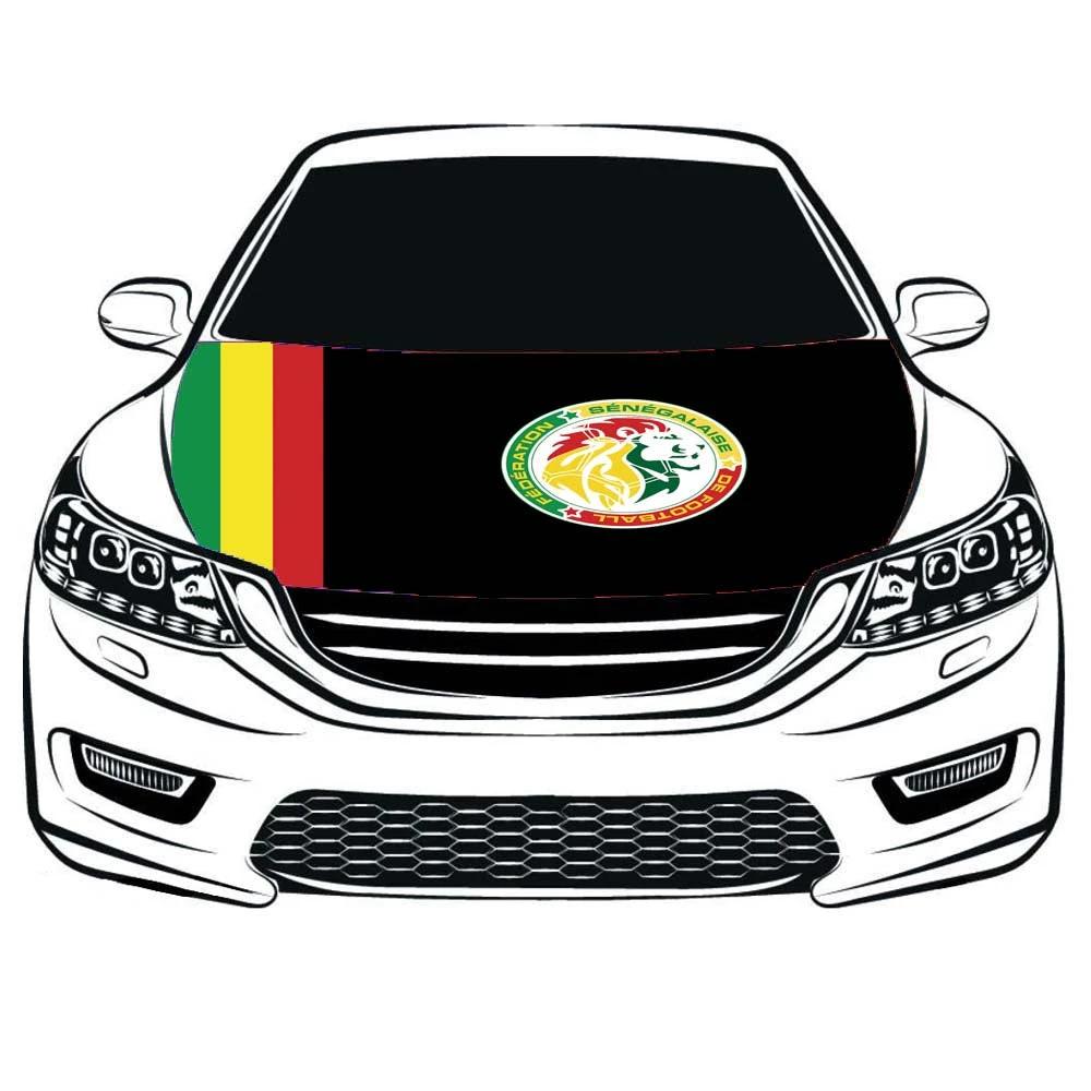 Senegal national football team Car Hood Cover Flag ,Engine Banner Flag of Senegal national team,3.3X5ft/6X7FT, 100% Polyester Elastic Fabrics Can be Washed Suitable for large SUV and Pickup Trucks by flagsshop