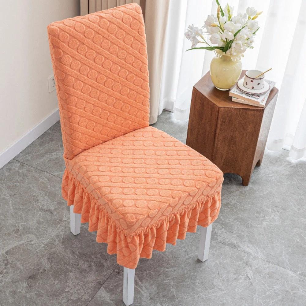 Seraphine Embossed Oval Knitting Dining Chair Cover by Casa & Beyond