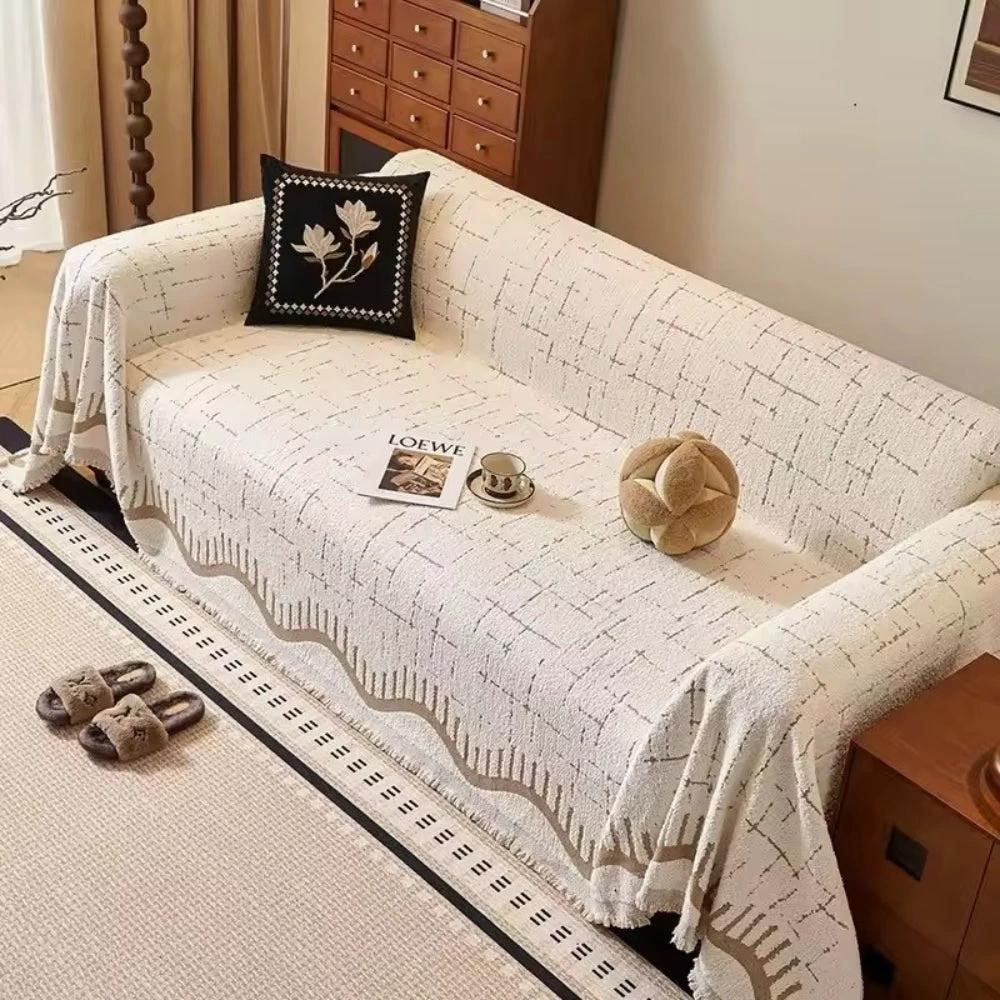 Serene Horizon Lines Sofa Cover by Casa & Beyond