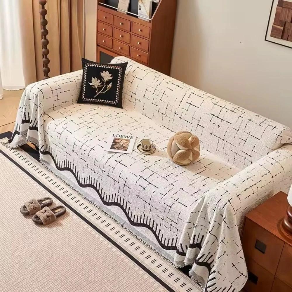 Serene Horizon Lines Sofa Cover by Casa & Beyond