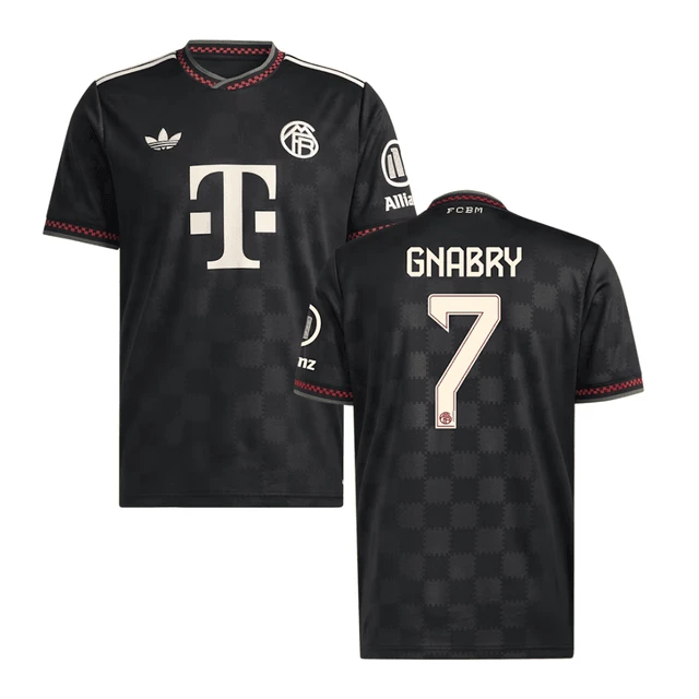 Serge Gnabry #7 Bayern Munich 2025-26 Third Men Jersey – Black by Soccer Jersey