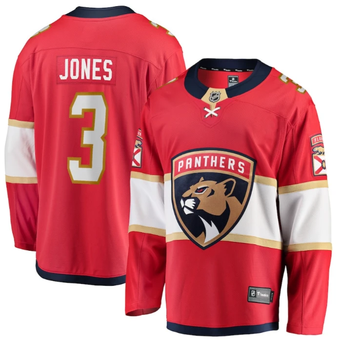 Seth Jones 3 Florida Panthers 2025 Breakaway Player Men Jersey Red by Hockey David