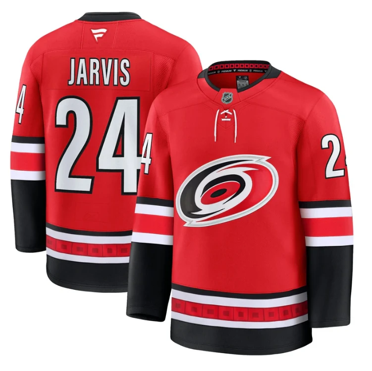 Seth Jarvis Jersey #24 Carolina Hurricanes 2025 - 26 Premium Stitched by Hockey David