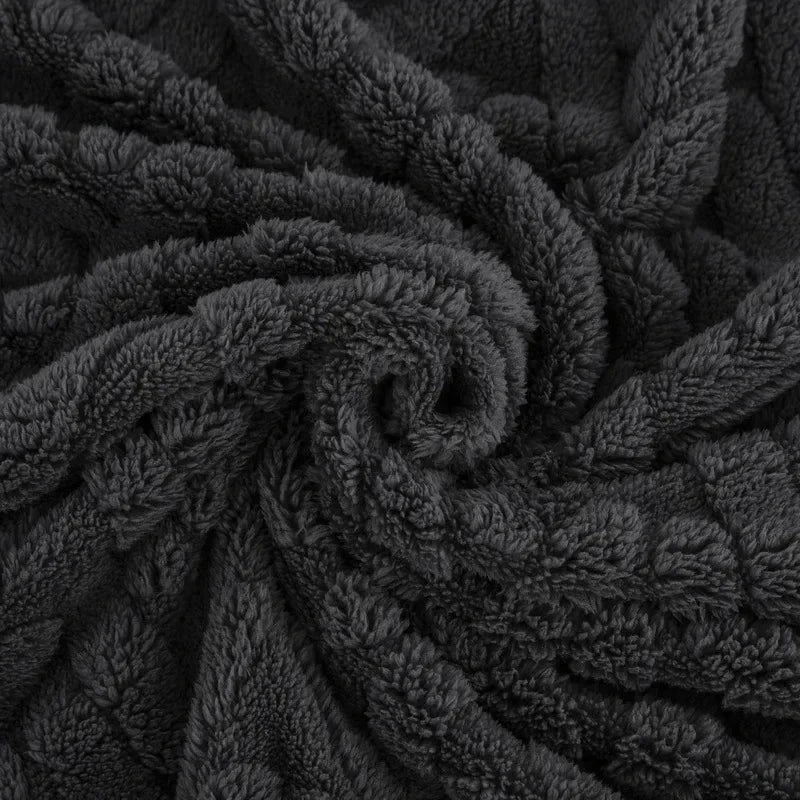 Jacquard Fleece Blanket CozyWeave | Single Layer & Double Sided | Soft Tafu & Shu Cotton Fleece | For Autumn & Winter by BowLift