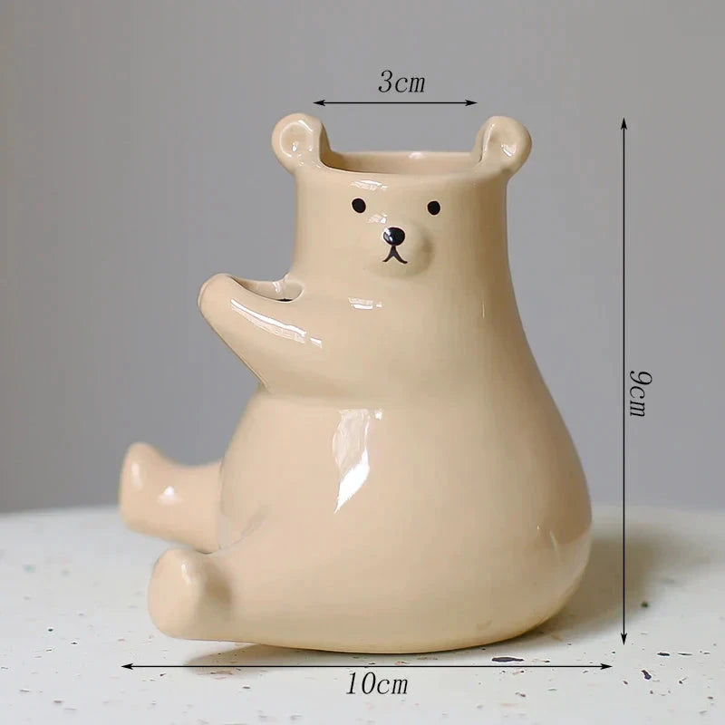 Bear with Flower Vase by Bowlift