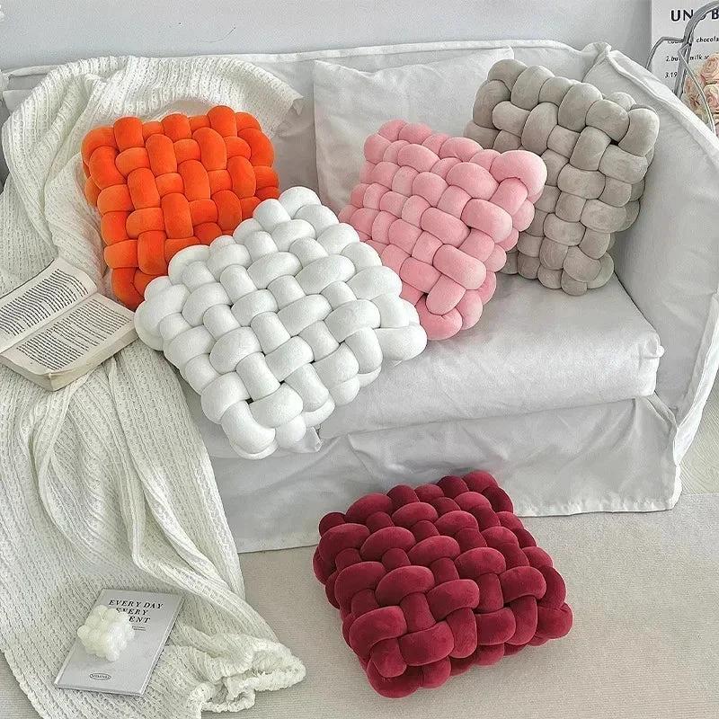 Chunky Woven Knot Cushion by Bowlift