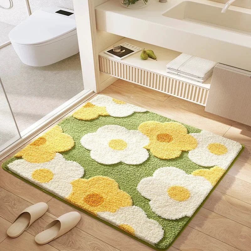 Flower Garden Bath Mat by Bowlift