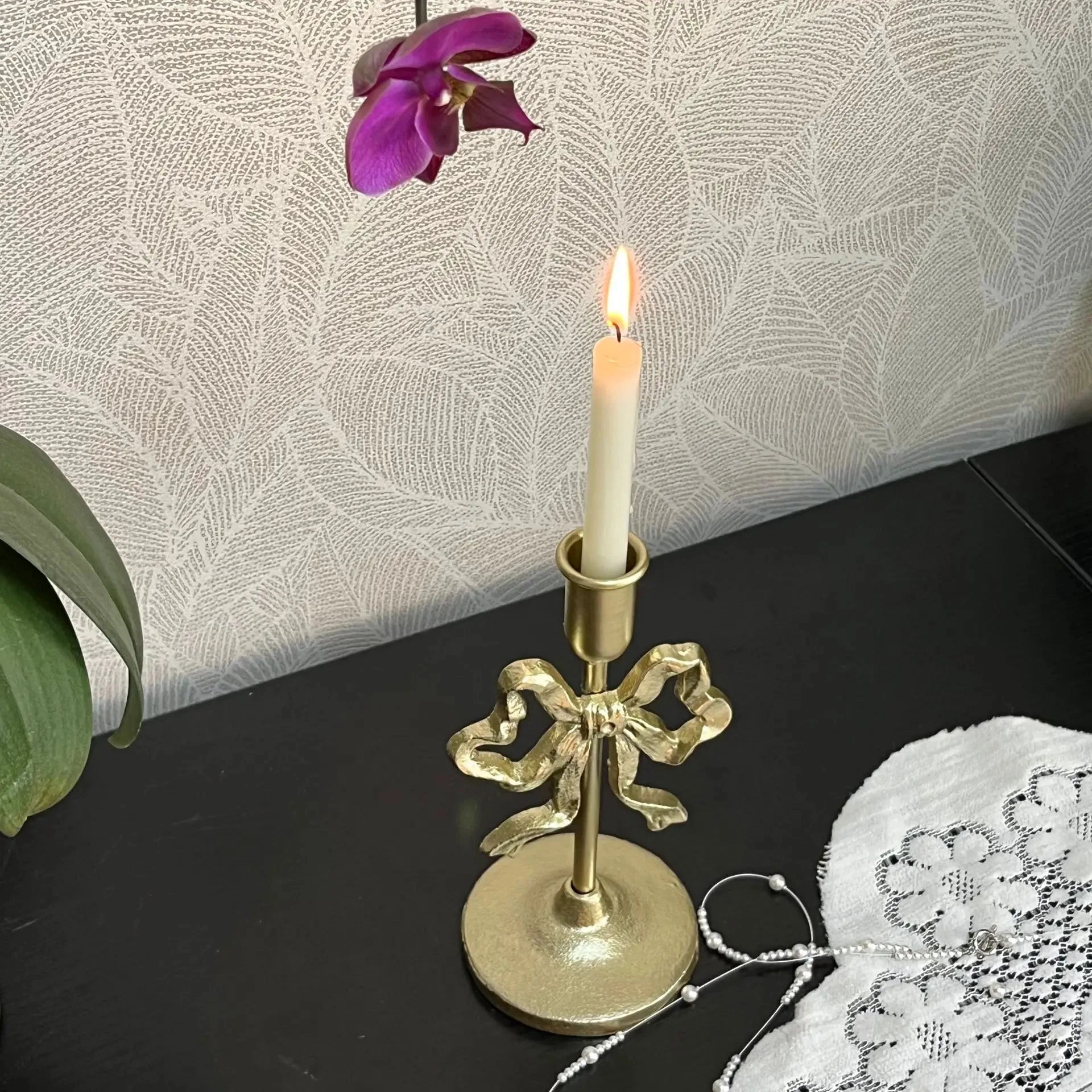 French Wrought Iron Candle Holder by Bowlift