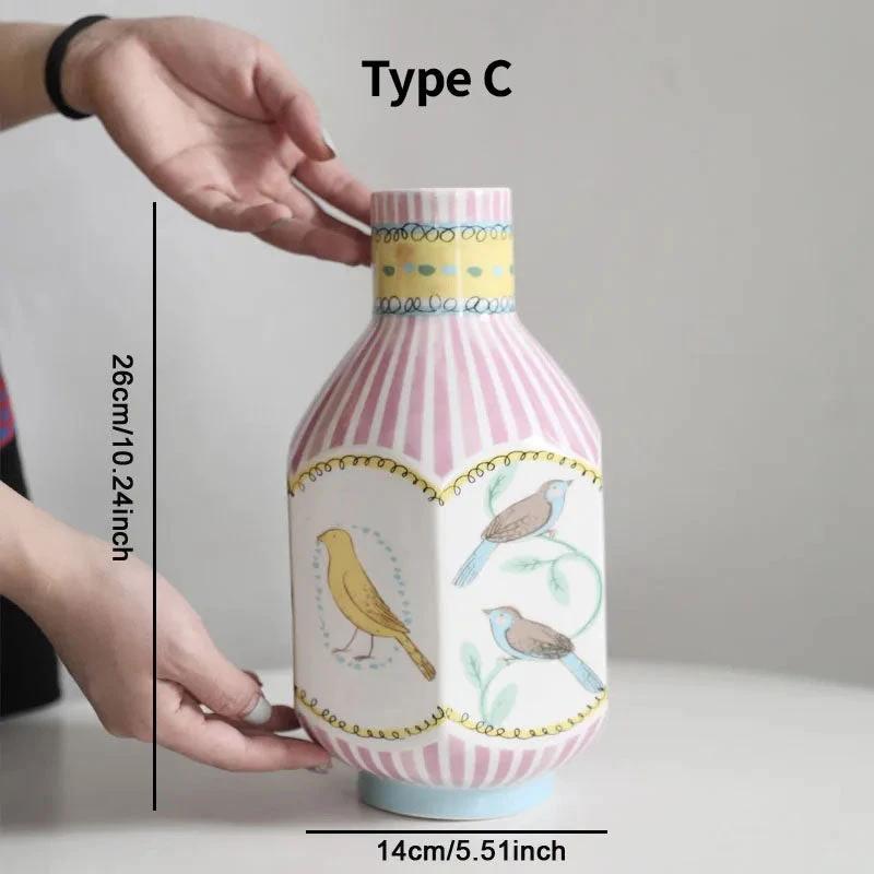 Vintage Illustration Ceramic Vase by Bowlift