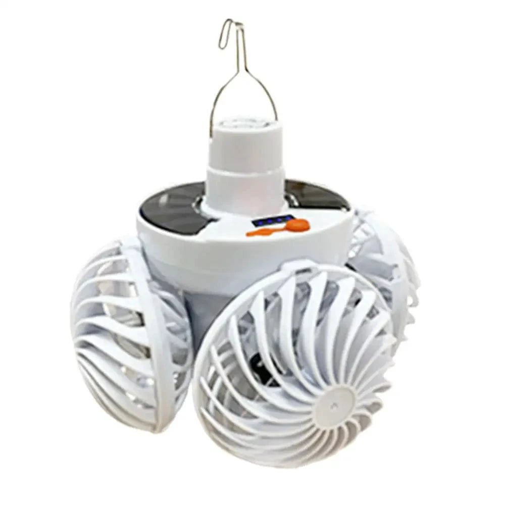 Ventolux Solar Camping Lamp with Fan | Foldable & Portable | 3 Wind Levels & LED Lighting | For Tent, Terrace & Outdoor by BowLift