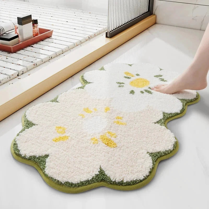 Flower Tufted Bath Mat by Bowlift