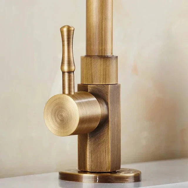 SwanFlow - Antique kitchen faucet with elegant swan neck design Bowlift by Bowlift