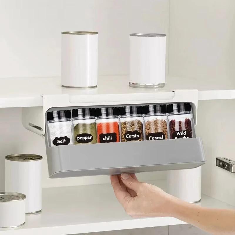 Adhesive Herb Organizer – Sleek Kitchen Storage Solution Bowlift by Bowlift