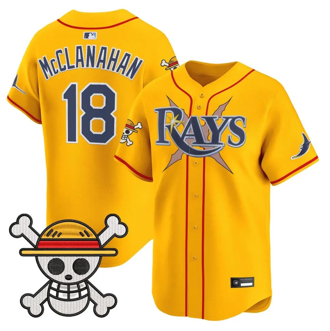 Shane McClanahan Jersey #18 Tampa Bay Rays One Piece Premier Stitched by My Store