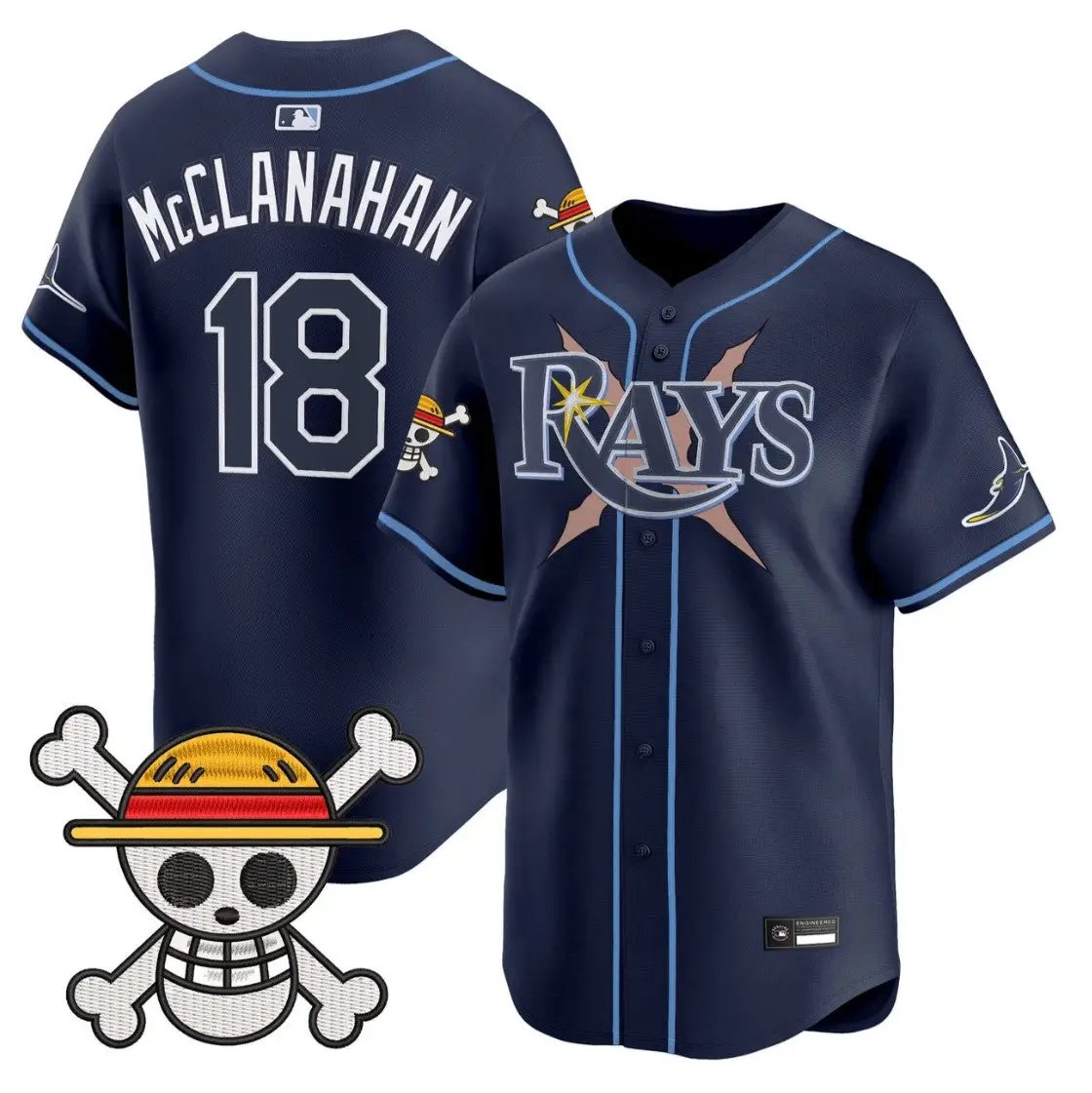 Shane McClanahan Jersey #18 Tampa Bay Rays One Piece Premier Stitched by My Store