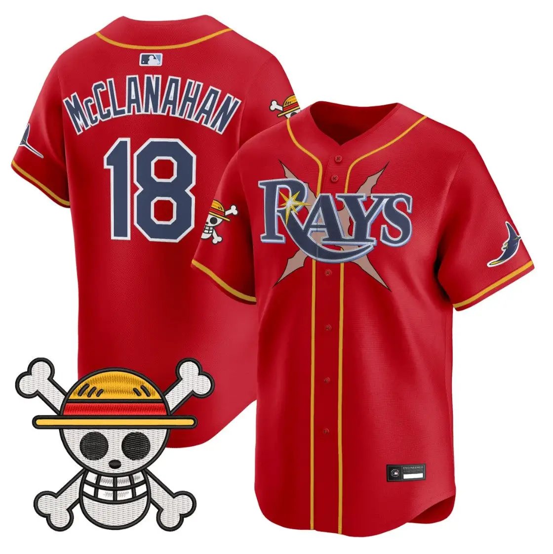 Shane McClanahan Jersey #18 Tampa Bay Rays One Piece Premier Stitched by My Store