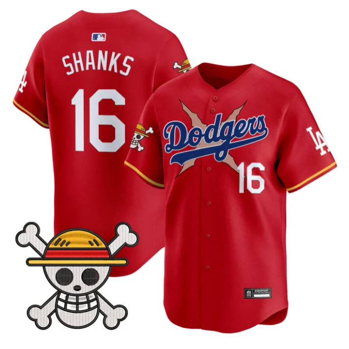 Shanks Jersey #16 Los Angeles Dodgers One Piece 2025 Vapor Limited Red by My Store
