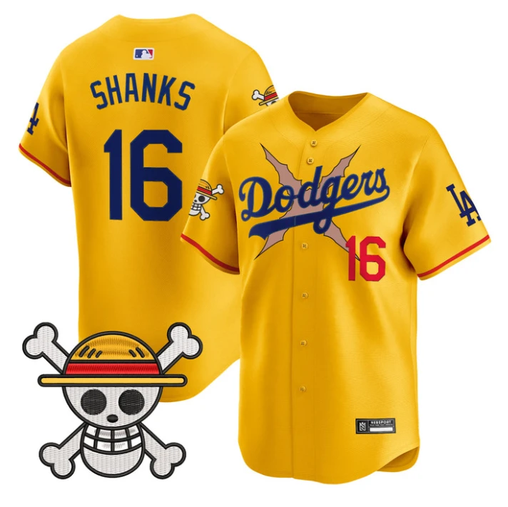 Shanks Jersey #16 Los Angeles Dodgers One Piece 2025 Vapor Stitched Gold by My Store