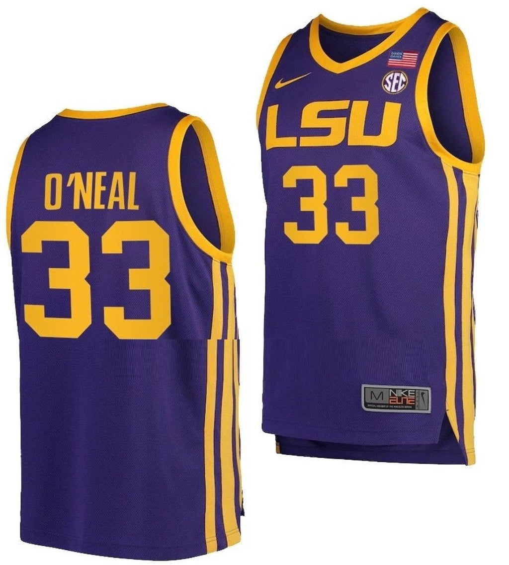 Shaquille O'Neal Jersey LSU Tigers College Basketball Purple #33 by My store basketball