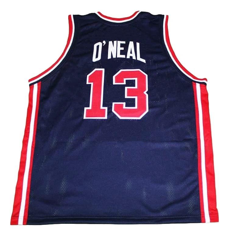 Shaquille O'Neal Jersey #13 Team USA Basketball Navy Blue by My store basketball
