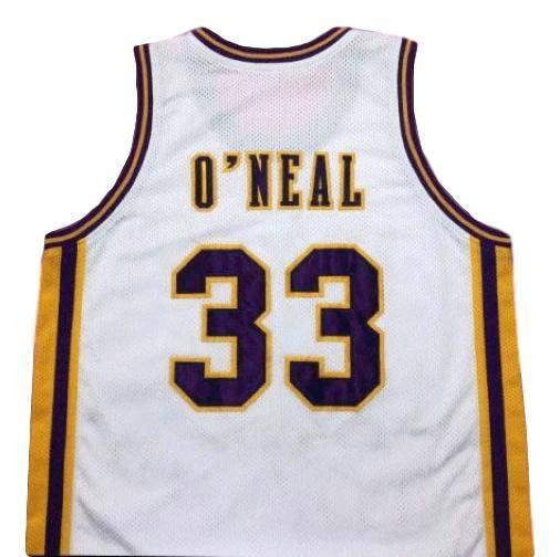 Shaquille O'Neal Jersey #33 Lsu College Basketball White by My store basketball