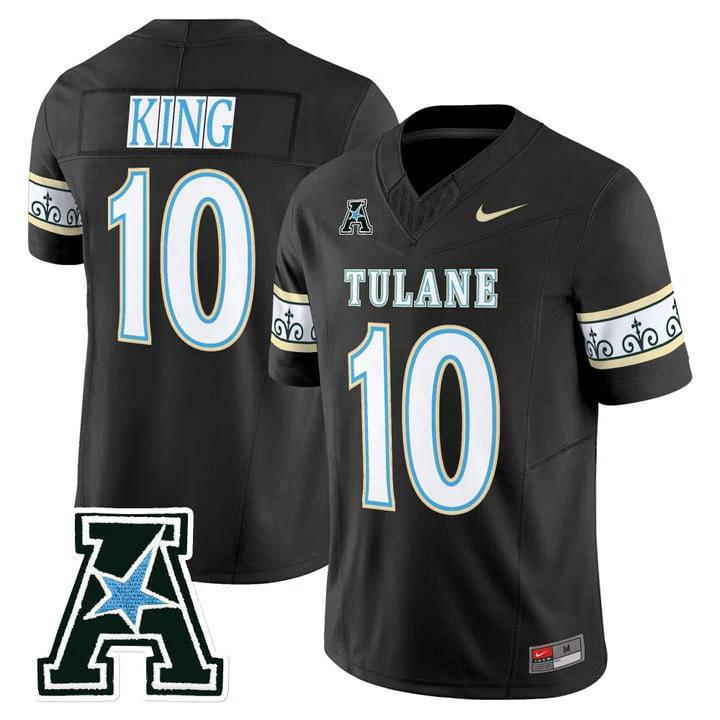 Shaun King Jersey #10 Tulane Green Wave 2025 City Edition Stitched by My Store NCAA Football Jerseys