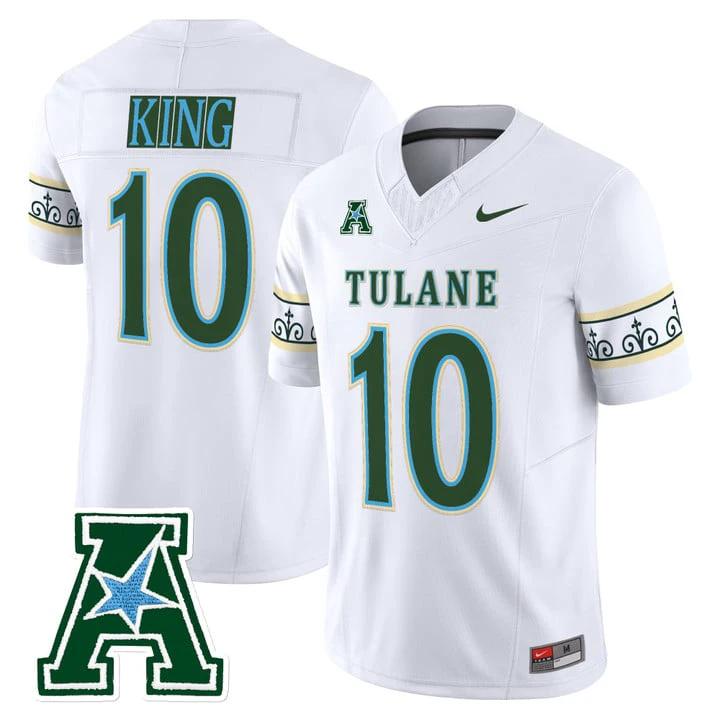 Shaun King Jersey #10 Tulane Green Wave 2025 City Edition Stitched by My Store NCAA Football Jerseys