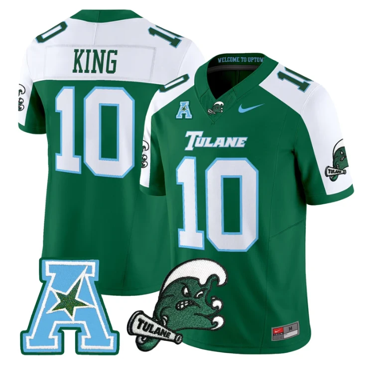 Shaun King Jersey #10 Tulane Green Wave 2025 Vapor Limited Stitched by My Store NCAA Football Jerseys