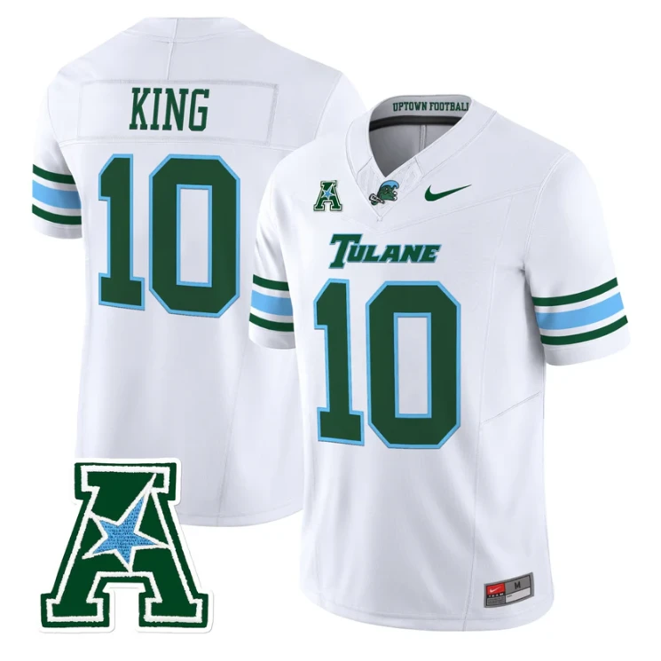 Shaun King Jersey #10 Tulane Green Wave 2025 Vapor Limited Stitched by My Store NCAA Football Jerseys