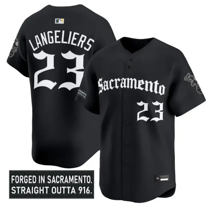 Shea Langeliers Jersey #23 Athletics Sacramento Gothic Edition Stitched by My Store