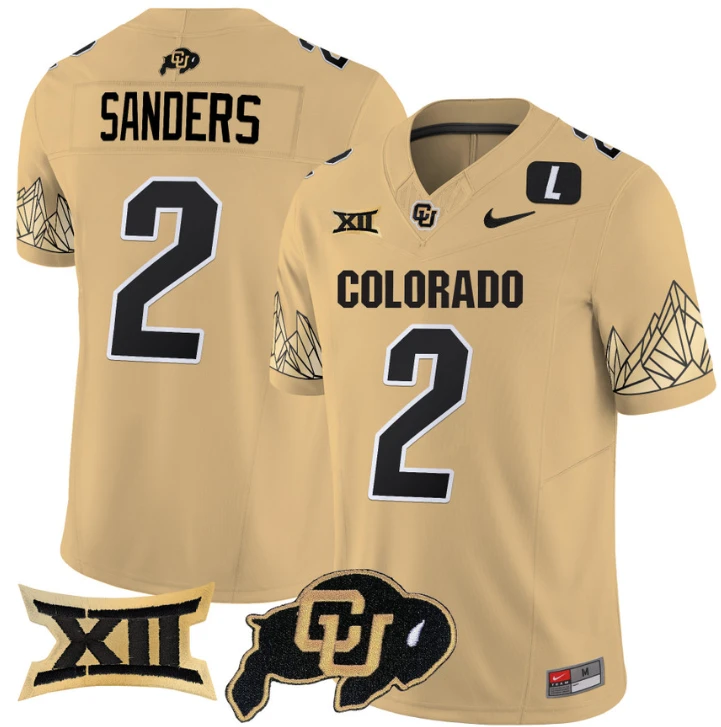 Shedeur Sanders Jersey #2 Colorado Buffaloes Vapor Limited Football Gold by My Store