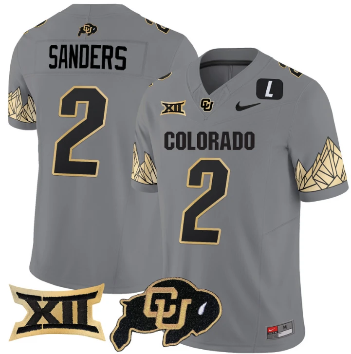 Shedeur Sanders Jersey #2 Colorado Buffaloes Vapor Limited Football Gray by My Store