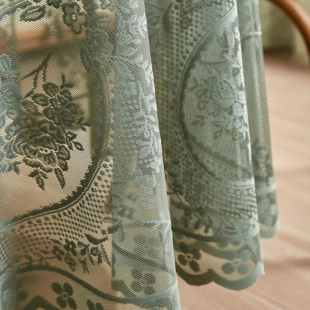 Sheer Lace Round Floral Tablecloth by Casa & Beyond