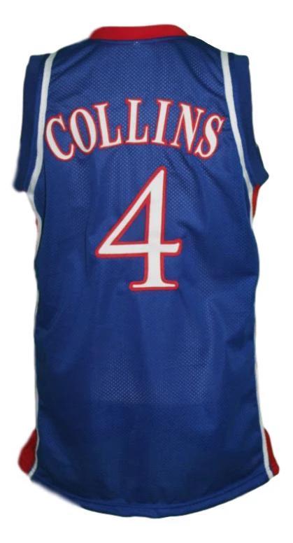 Sherron Collins Jersey #4 Kansas College Basketball Blue by My store basketball