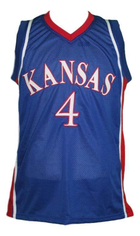 Sherron Collins Jersey #4 Kansas College Basketball Blue by My store basketball