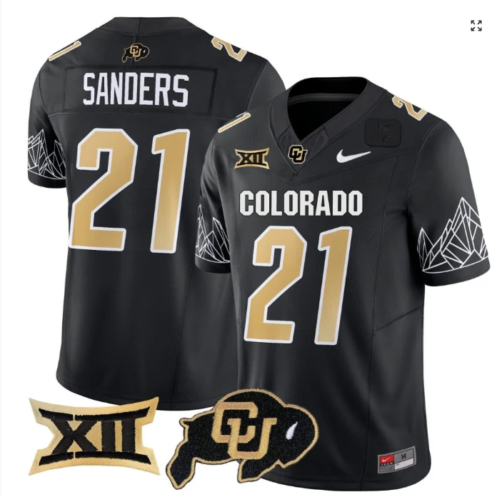 Shilo Sanders Jersey #21 Colorado Buffaloes Football Black Home by My Store