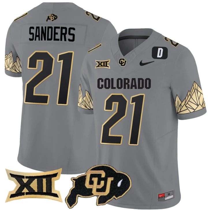 Shilo Sanders Jersey #21 Colorado Buffaloes Vapor Limited Football Gray by My Store