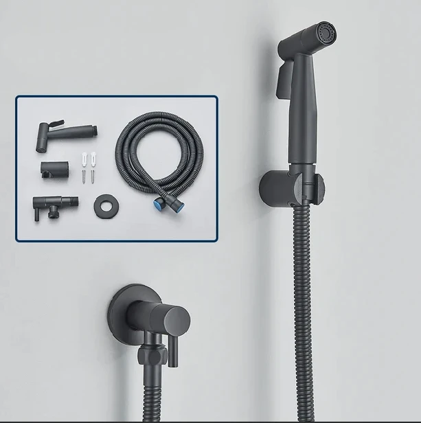 Shinesia Bidet Sprayer – Stainless Steel Hygienic Bathroom Accessory – Wall Mounted Cold Water Spray Function by BowLift