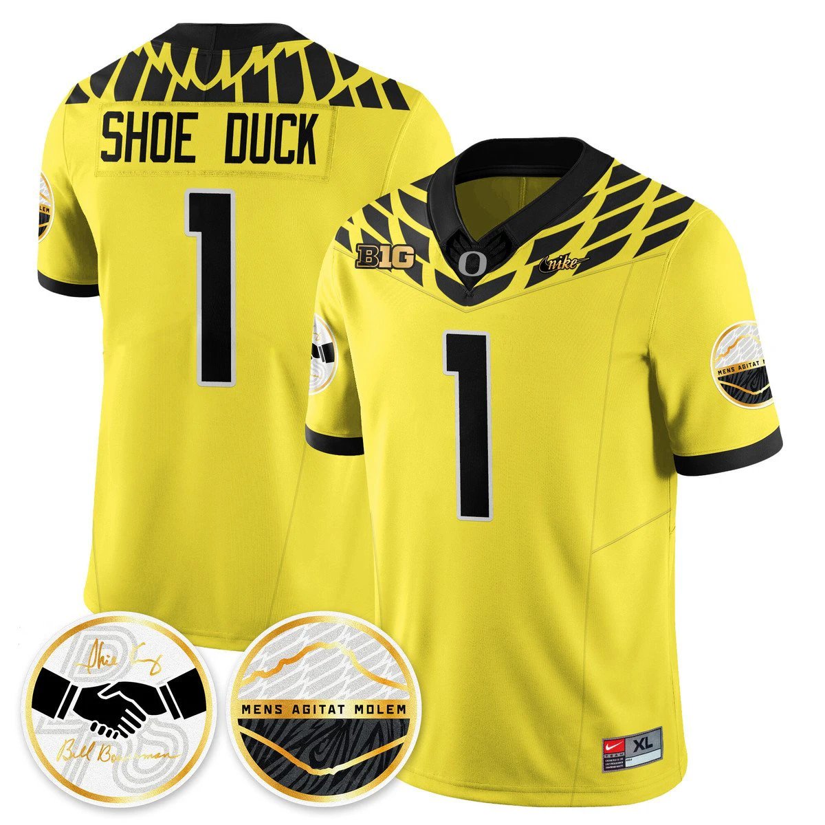 Shoe Duck Jersey #1 Oregon Ducks 2025 Shoe Duck Stitched by My Store NCAA Football Jerseys