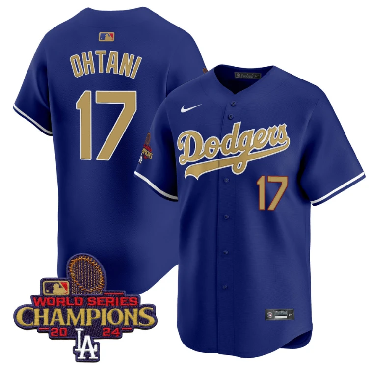 Shohei Ohtani Jersey #17 Dodgers 2025 Gold Vapor Premier Stitched Royal by My Store