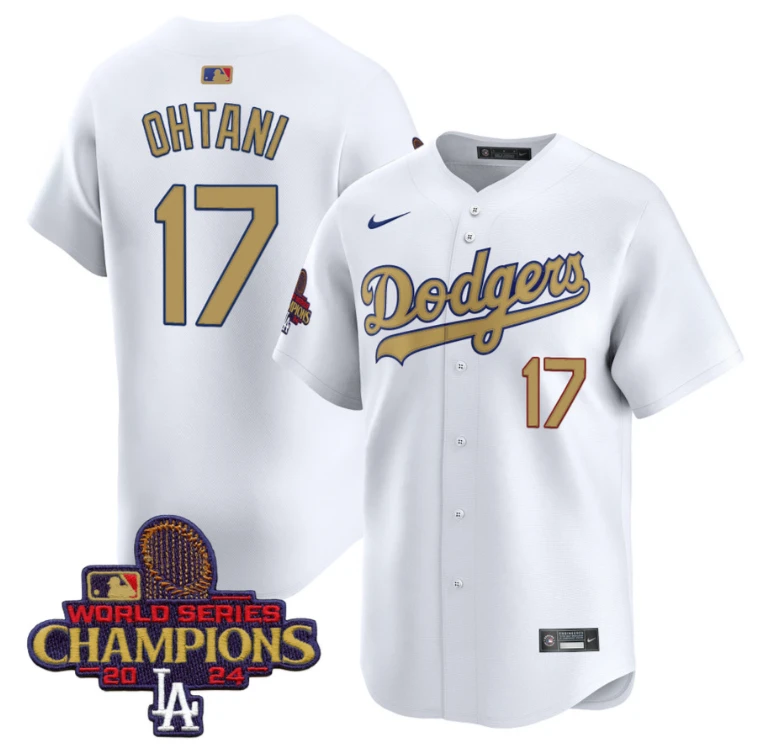 Shohei Ohtani Jersey #17 Dodgers 2025 Gold Vapor Premier Stitched White by My Store
